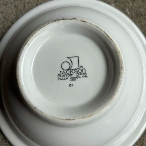 Jackson Custom China Falls Creek Pa White & Green Heavy 8” Serving Bowl - Picture 6 of 6